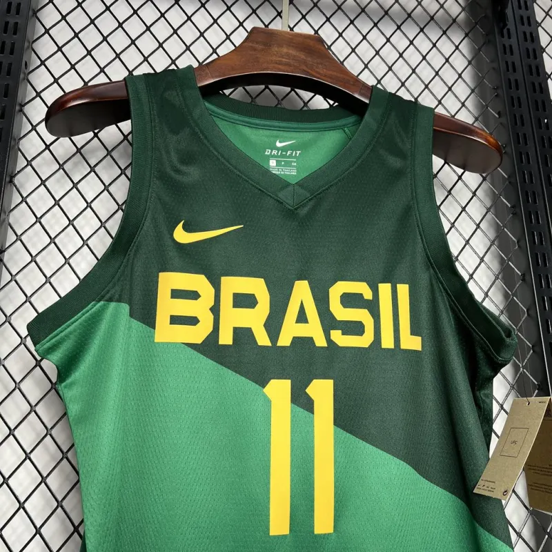 NBA Brazil 2024/25 Gui Santos #11 Away Basketball Jersey Basketball Team Shirt