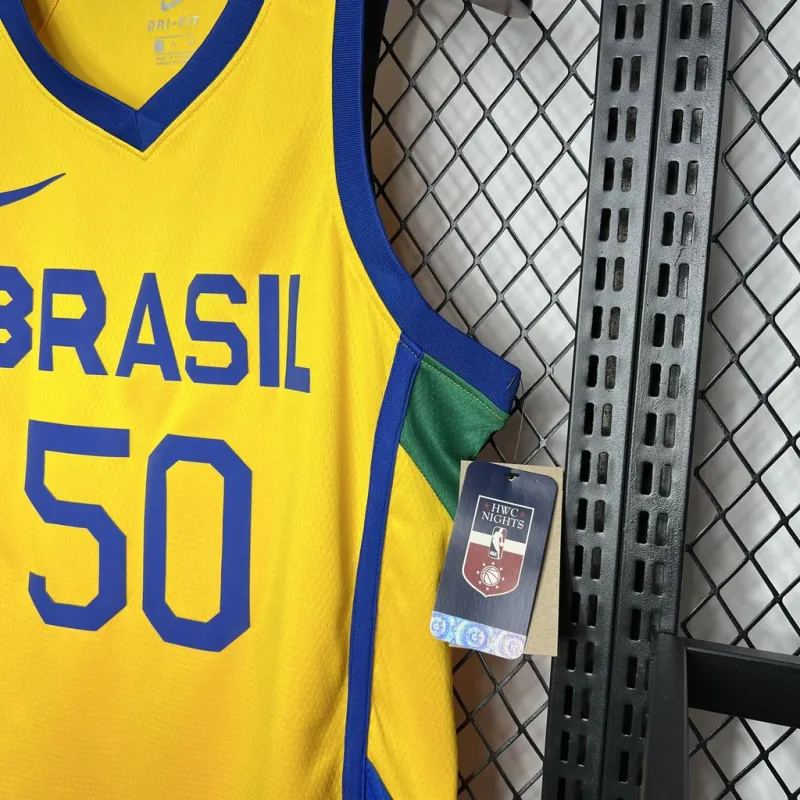 NBA Brazil 2024/25 Caboclo #50 Home Basketball Jersey Basketball Team Shirt