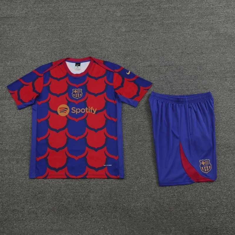 Barcelona 24/25 Training Shirt and Shorts Set Red&Blue