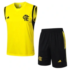 Flamengo 24/25 Sleeveless Jersey and Shorts Set Yellow D989
