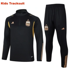 Kids Argentina 23/24 Half-Zip Training Top and Pants Set Black E741