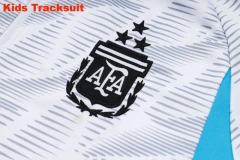 Kids Argentina 23/24 Half-Zip Training Top and Pants Set White E766 - PM
