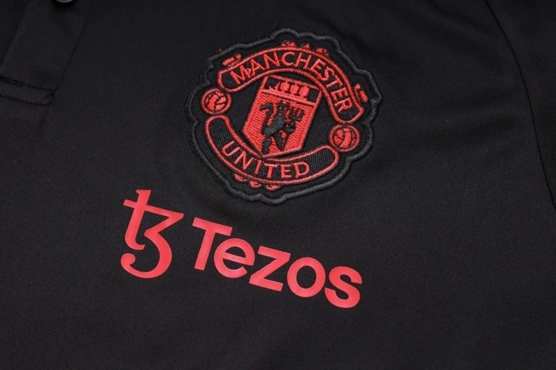 Manchester United 23/24 Polo and Pants Set Black C1048