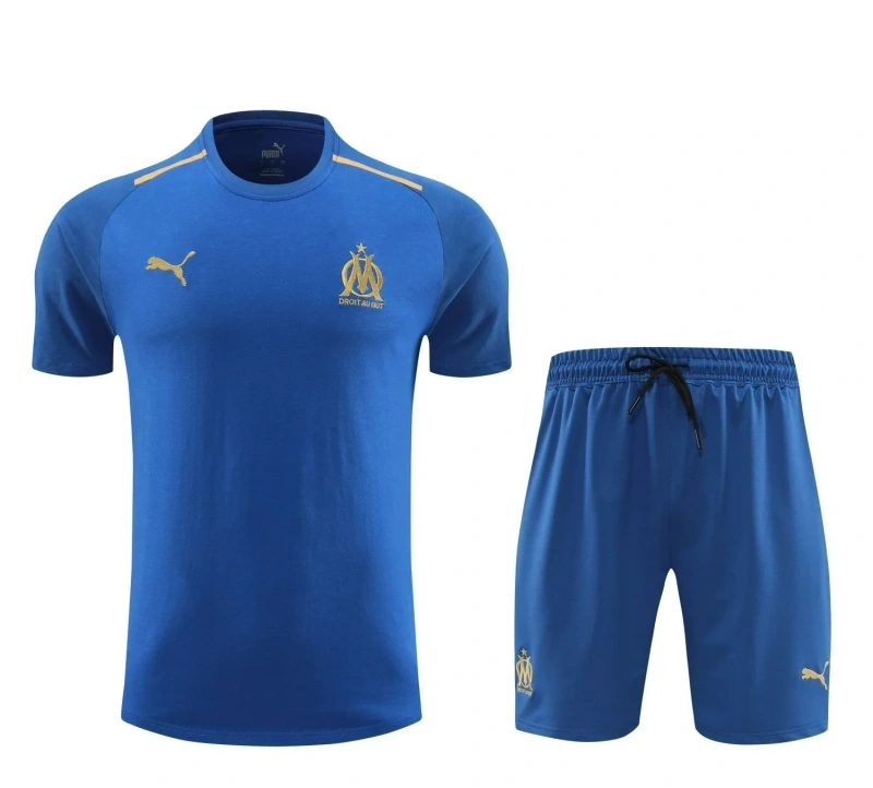 Olympique Marseille 24/25 Team Shirt and Shorts Set Blue