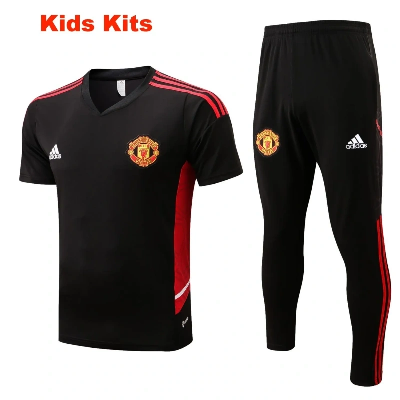 Kids Manchester United 22/23 Training Shirt and Pants Set E676
