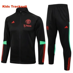 Kids Manchester United 23/24 Training Jacket and Pants Set Black E717
