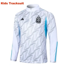 Kids Argentina 23/24 Half-Zip Training Top and Pants Set White E766 - PM