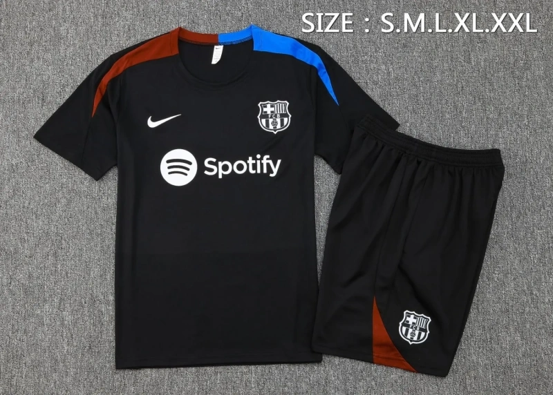 Barcelona 24/25 Training Shirt and Shorts Set Black D961