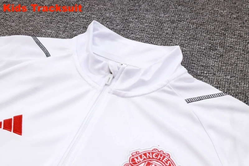 Kids Manchester United 23/24 Half-Zip Training Sweatshirt and Pants Set White E713