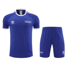 Italy 2024 Training Shirt and Shorts Set Blue