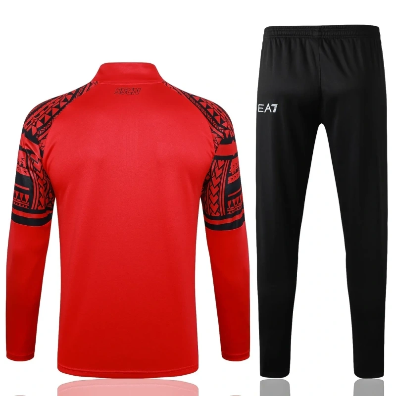 SSC Napoli 23/24 Half-Zip Training Top and Pants Set Red B765