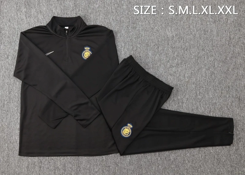Al-Nassr FC 24/25 Half-Zip Training Top and Pants Set Black B791