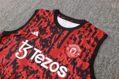 Manchester United 23/24 Sleeveless Jersey and Shorts Set Red D986 - PM