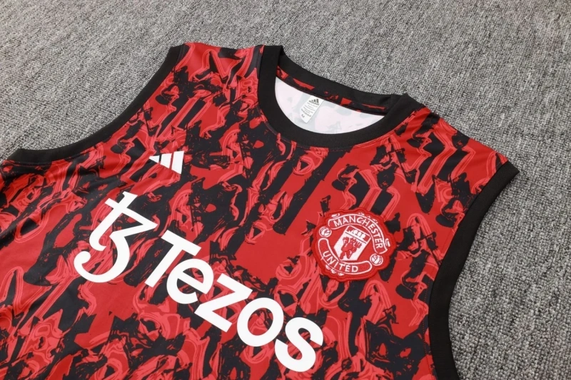 Manchester United 23/24 Sleeveless Jersey and Shorts Set Red D986 - PM