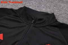 Kids Manchester United 23/24 Half-Zip Training Sweatshirt and Pants Set Black E712