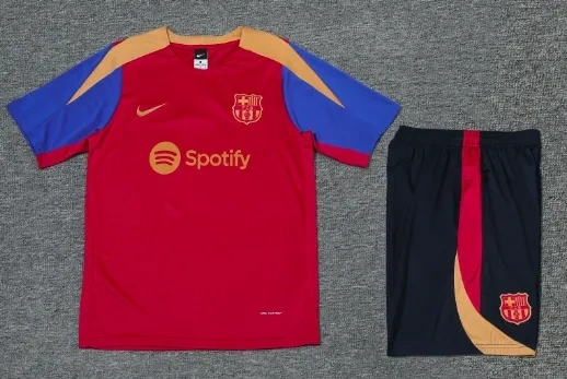 Barcelona 24/25 Training Shirt and Shorts Set Red