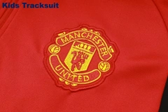 Kids Manchester United 23/24 Half-Zip Training Sweatshirt and Pants Set Red E742