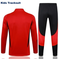 Kids Manchester United 23/24 Half-Zip Training Sweatshirt and Pants Set Red E742
