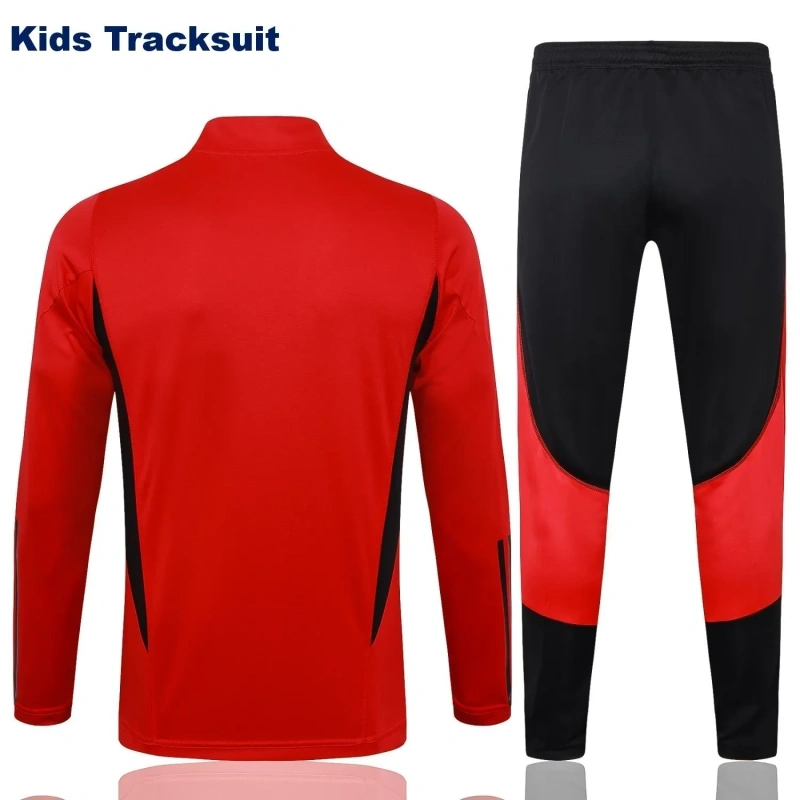 Kids Manchester United 23/24 Half-Zip Training Sweatshirt and Pants Set Red E742