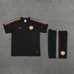 Manchester United 24/25 Training Shirt and Shorts Set Black