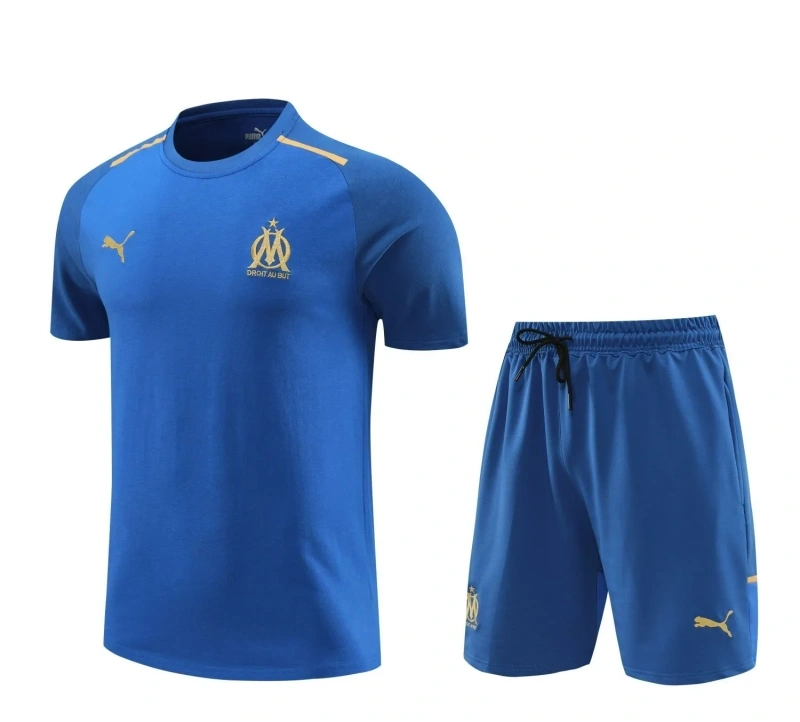 Olympique Marseille 24/25 Team Shirt and Shorts Set Blue