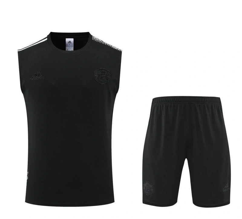 Manchester United 22/23 Training Vest and Shorts Set Black