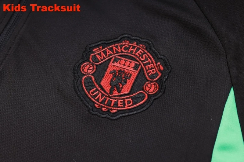 Kids Manchester United 23/24 Half-Zip Training Sweatshirt and Pants Set Black E712