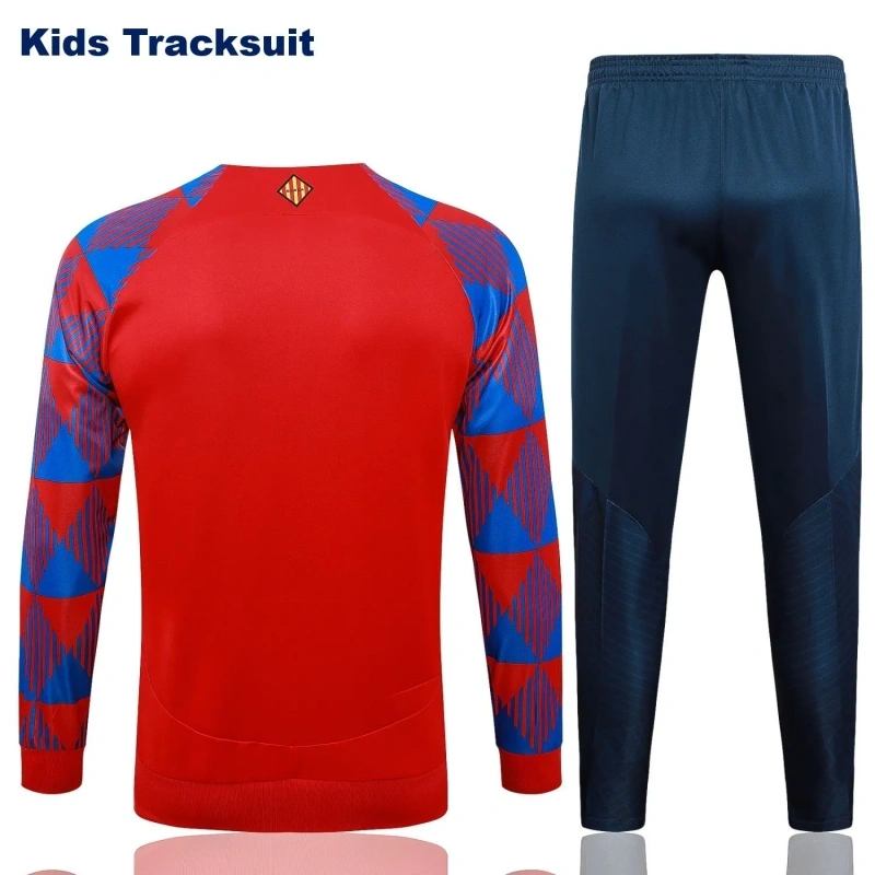 Kids Barcelona 23/24 Training Jacket and Pants Set Red E732