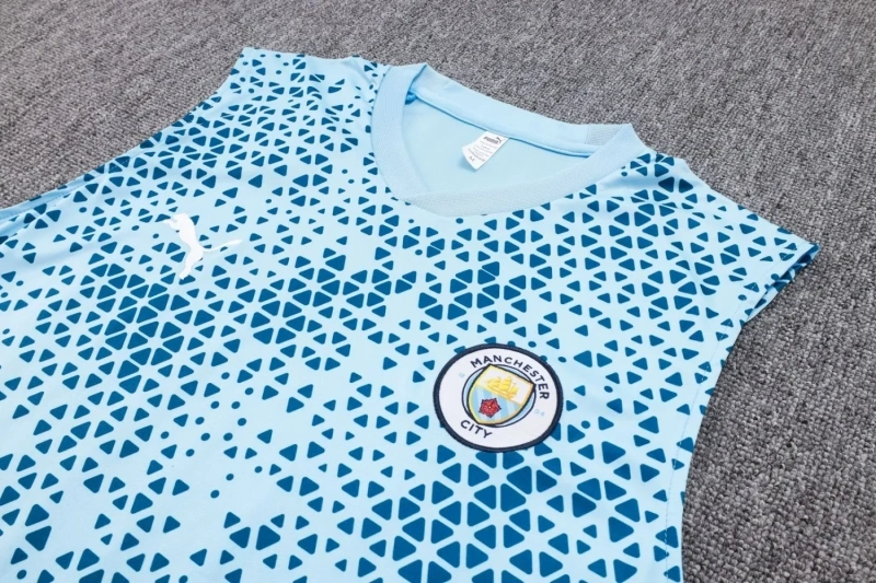 Manchester City 23/24 Sleeveless Jersey and Shorts Set D923