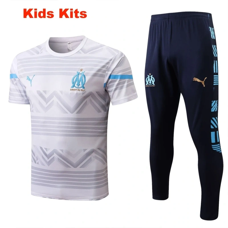 Kids Olympique Marseille 22/23 Training Shirt and Pants Set E669