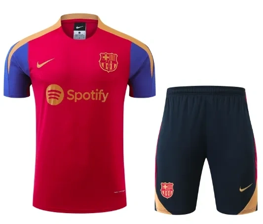 Barcelona 24/25 Training Shirt and Shorts Set Red