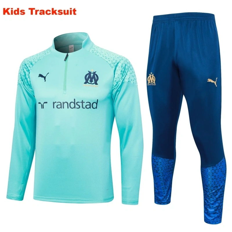 Kids Olympique Marseille 23/24 Half-Zip Training Sweatshirt and Pants Set E696