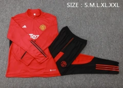Manchester United 23/24 Half-Zip Training Top and Pants Set Red B762
