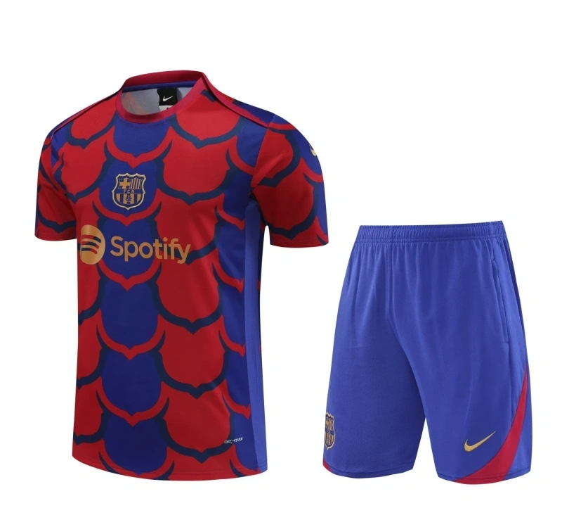 Barcelona 24/25 Training Shirt and Shorts Set Red&Blue