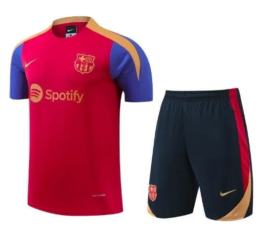 Barcelona 24/25 Training Shirt and Shorts Set Red