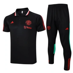 Manchester United 23/24 Polo and Pants Set Black C1048