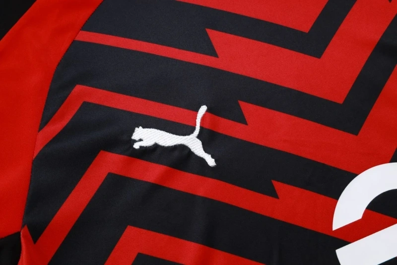 AC Milan 23/24 Training Shirt and Pants Set Black&Red C1056