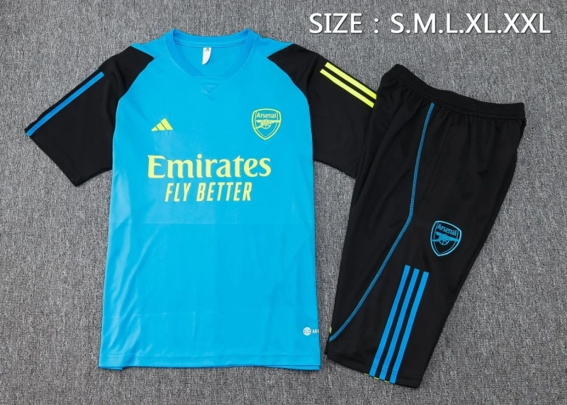 Arsenal 24/25 Training Shirt and 3/4 Pants Set Blue D985