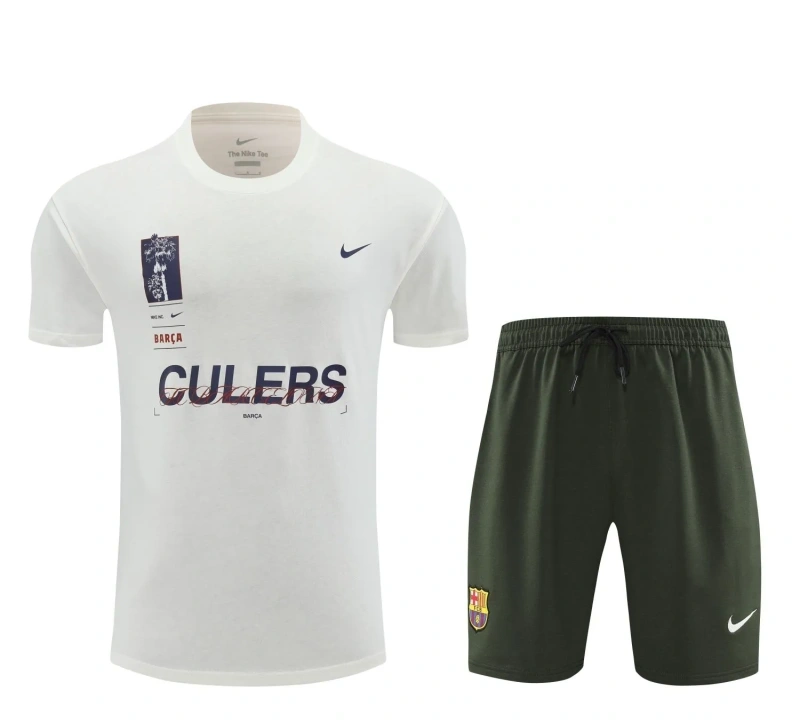 Barcelona 24/25 Team Shirt and Shorts Set White