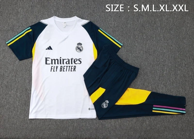 Real Madrid 23/24 Training Shirt and Pants Set White C1072