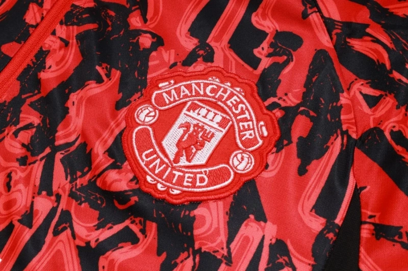 Manchester United 23/24 Half-Zip Training Top and Pants Set Red B741 - PM