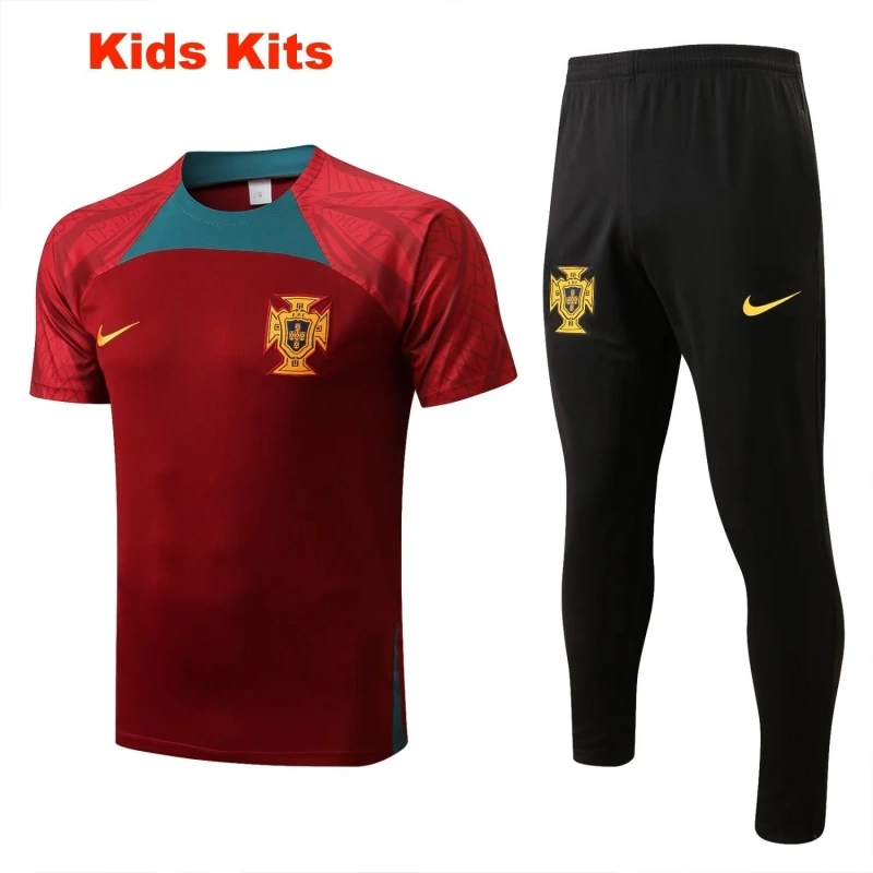 Kids Portugal 22/23 Training Shirt and Pants Set E672