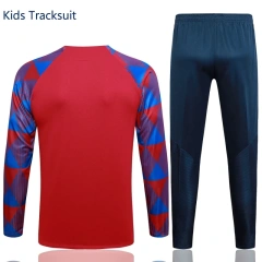 Kids Barcelona 23/24 Half-Zip Training Sweatshirt and Pants Set Red E723