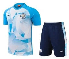 Manchester City 24/25 Training Shirt and Shorts Set Blue