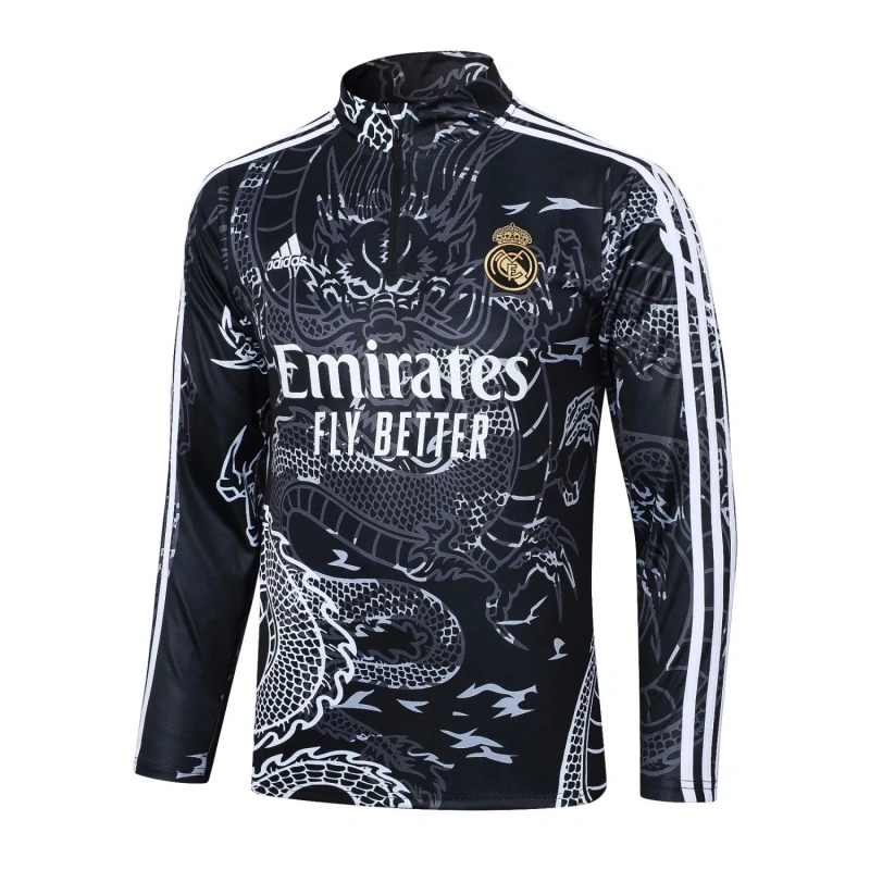 Real Madrid 23/24 Half-Zip Training Top and Pants Set Black B758 - PM