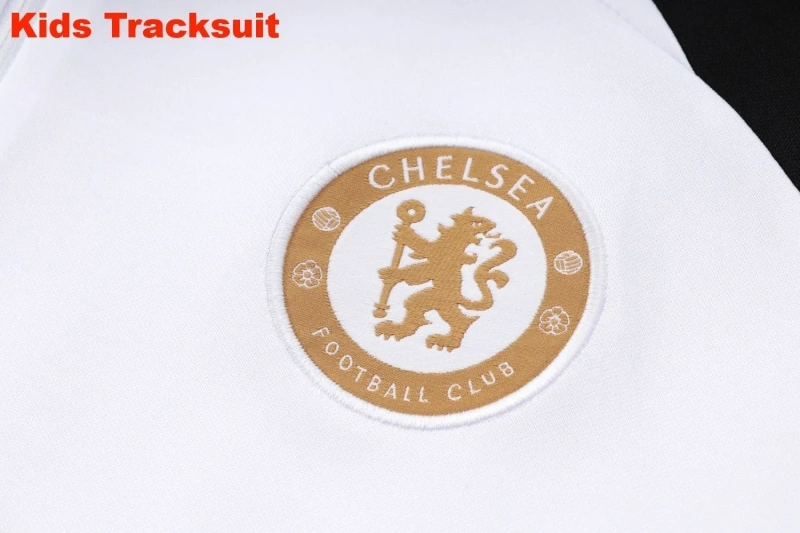 Kids Chelsea 23/24 Half-Zip Training Sweatshirt and Pants Set White E767