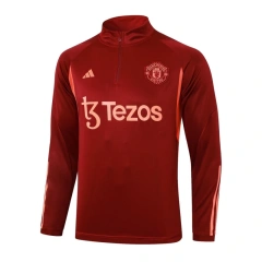 Manchester United 23/24 Half-Zip Training Top and Pants Set White B754