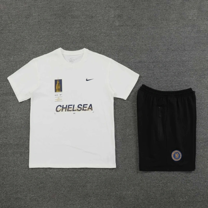 Chelsea 24/25 Team Shirt and Shorts Set White