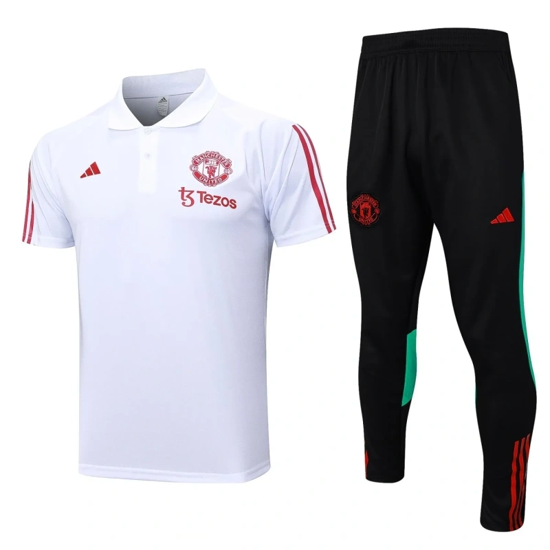 Manchester United 23/24 Polo and Pants Set White C1051