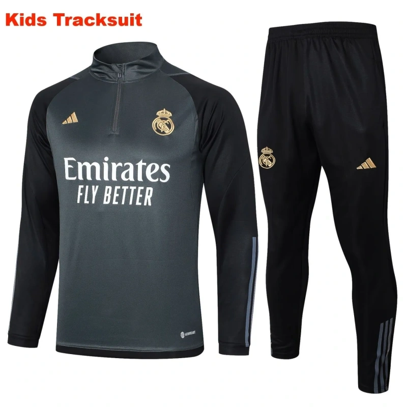 Kids Real Madrid 23/24 Half-Zip Training Sweatshirt and Pants Set E749